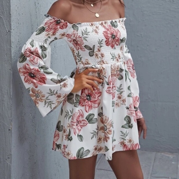 Boho Off shoulder floral print dress - Picture 5 of 6